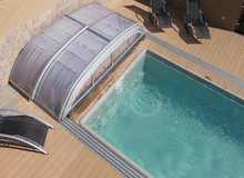 elegant uberdachung novopool schienen abdeckung pool cover poolcover schwimmbaduberdachung